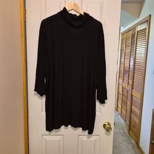 Torrid Super Soft Knit Black Mock Neck Tunic Top Plus Size 5 Long Sleeve Relaxed